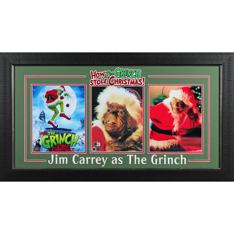 Jim Carrey How the Grinch Stole Christmas Signed 8x10 Framed Photo BAS #BP50696