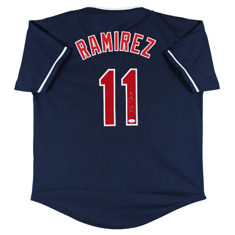 Jose Ramirez Authentic Signed Navy Blue Pro Style Jersey Autographed JSA
