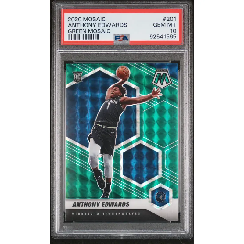 Anthony Edwards 2020 Panini Mosaic #201 Green Mosaic PSA 10 Gem Mint 1565