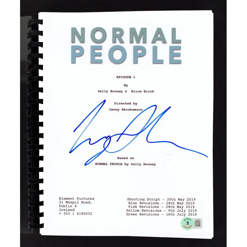 Lenny Abrahamson Authentic Signed Normal People Episode 1 Tv Script BAS #BJ19981