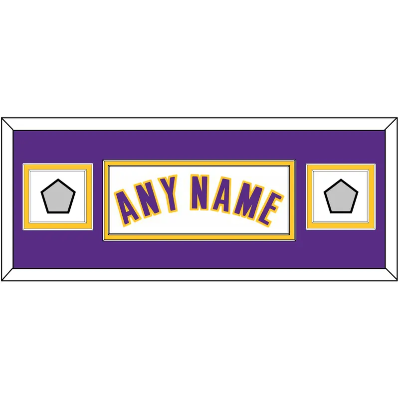 Los Angeles Name & 2 Finals Patches - Alternate White (2002-2018) - Double Mat 6