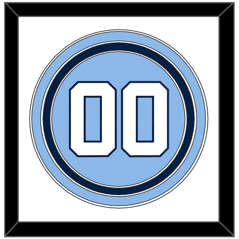 North Carolina Baseball Number - Road Light Blue (2013-2014) - Triple Mat 1