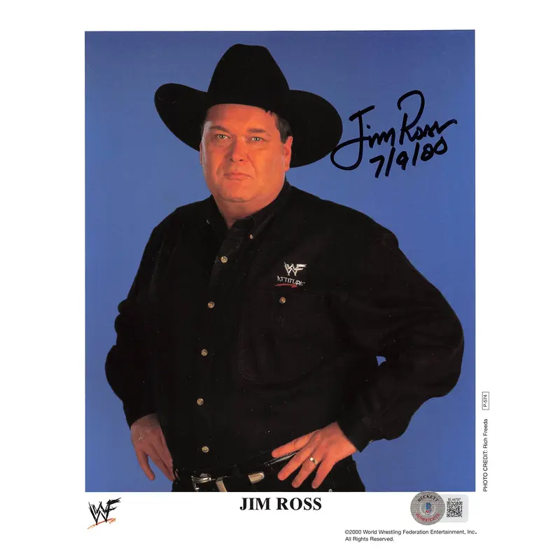 Jim Ross "7/9/00" Authentic Signed 8x10 Photo Autographed BAS #BL44797