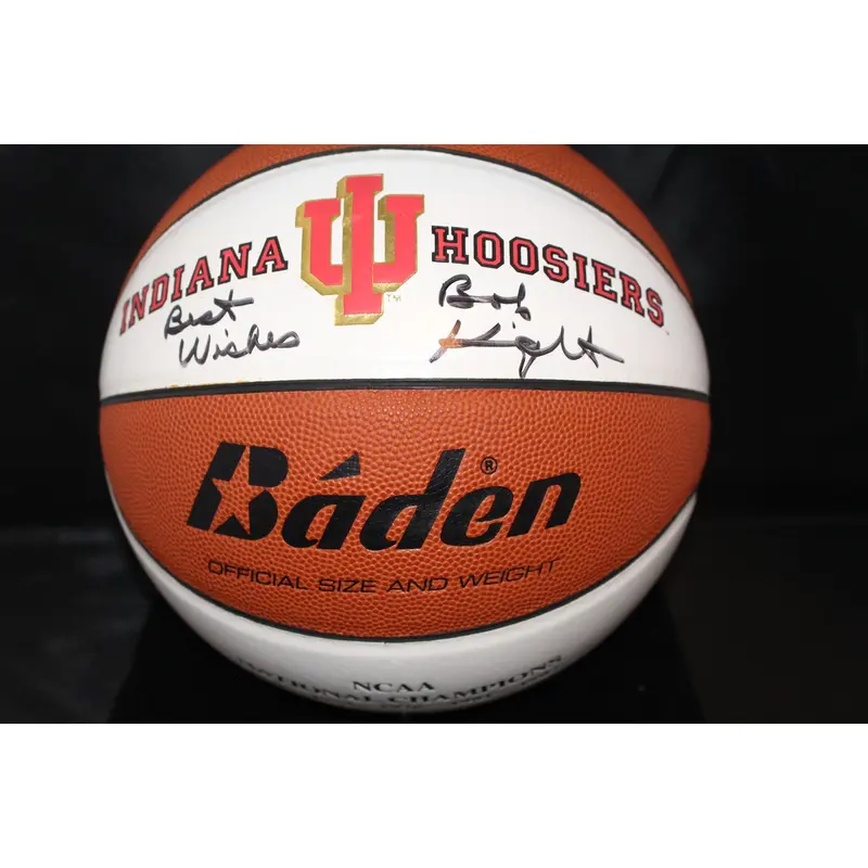 Bob Knight Autographed Indiana University NCAA Champions Logo Basketball