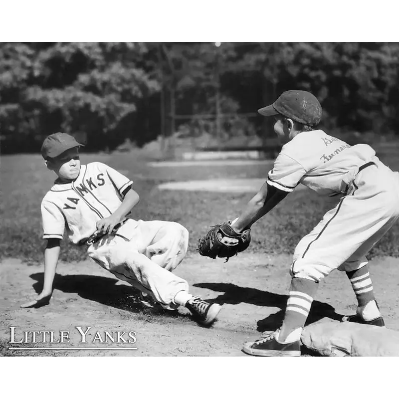 Kids Baseball "Little Yanks" Classic Black-and-White 16x20 Poster - Image Source