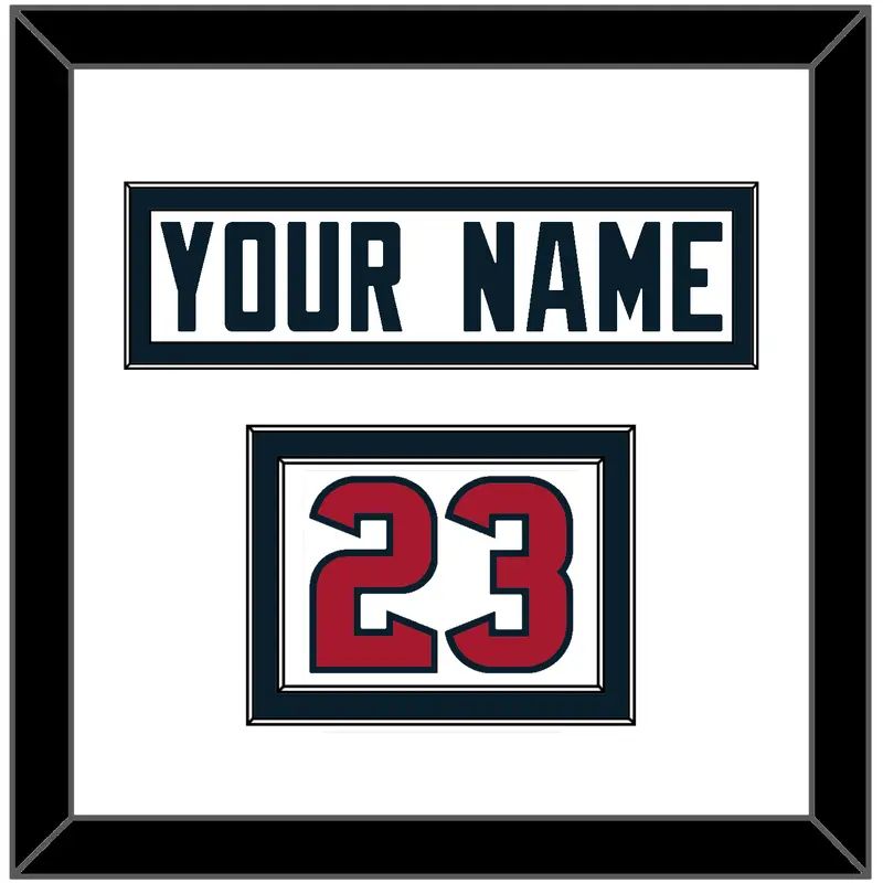 Houston Nameplate & Number (Shoulder) - Road White (2002-2023) - Double Mat 2