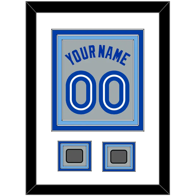 Toronto Name & Number With 2 World Series Patches - Road Gray (1989-1996) - Triple Mat 2