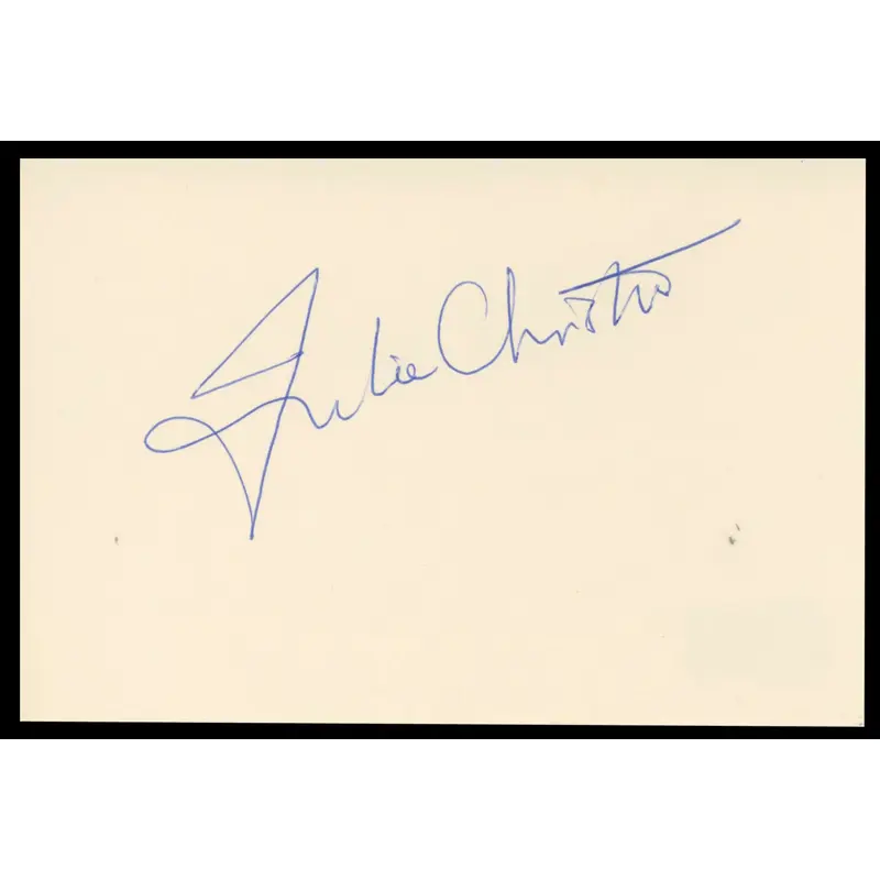 Julie Christie Doctor Zhivago Authentic Signed 4x6 Index Card BAS #BT02447