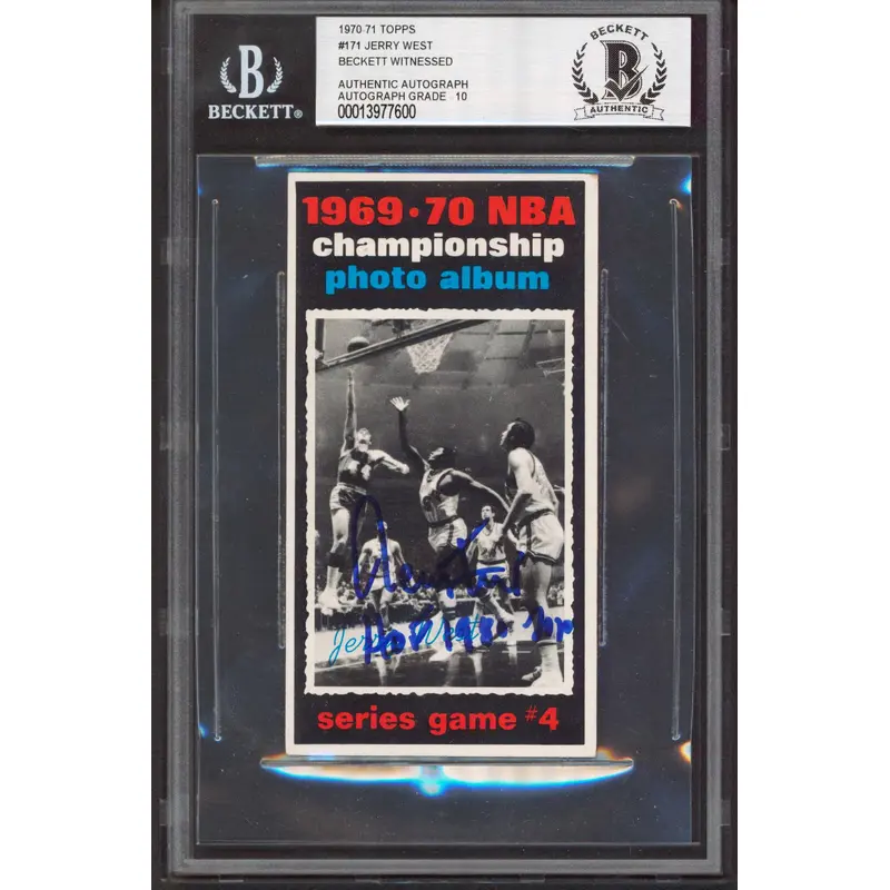 Lakers Jerry West Authentic Signed 1970 Topps #171 Card Auto Graded 10! BAS Slab