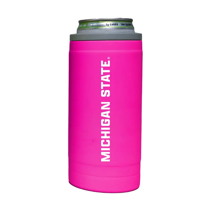 Michigan State 12oz Electric Stacked Soft Touch Slim Coolie