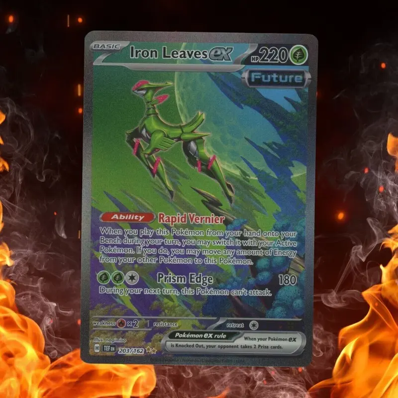 Pokemon Temporal Forces IRON LEAVES EX Special Illustration Rare 203/162 LP