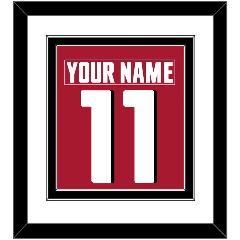 Atlanta Nameplate & Number (Back) Combined - Alternate Red (2020-2022) - Double Mat 1