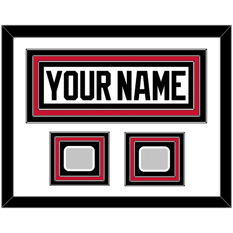 Chicago Nameplate & 2 Stanley Cup Finals Patches - Road White (2007-2017) - Triple Mat 3