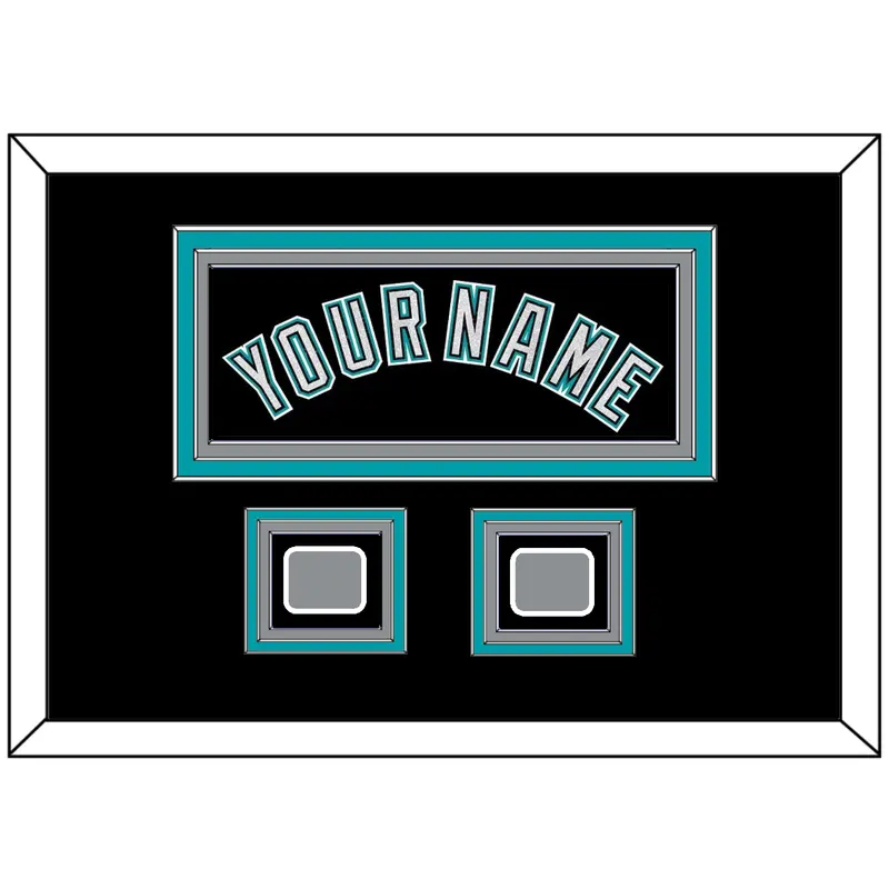 Florida Name & 2 World Series Patches - Alternate Black (2003-2011) - Triple Mat 3