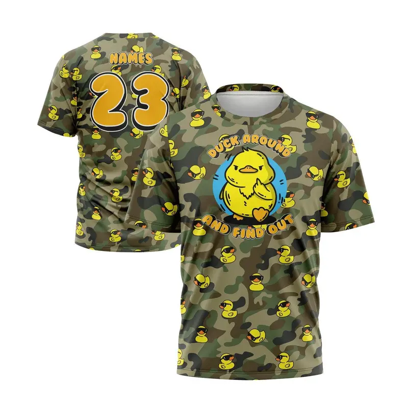 Duck Around and Find Out Camo Short Sleeve Jersey (Customized Buy-In)