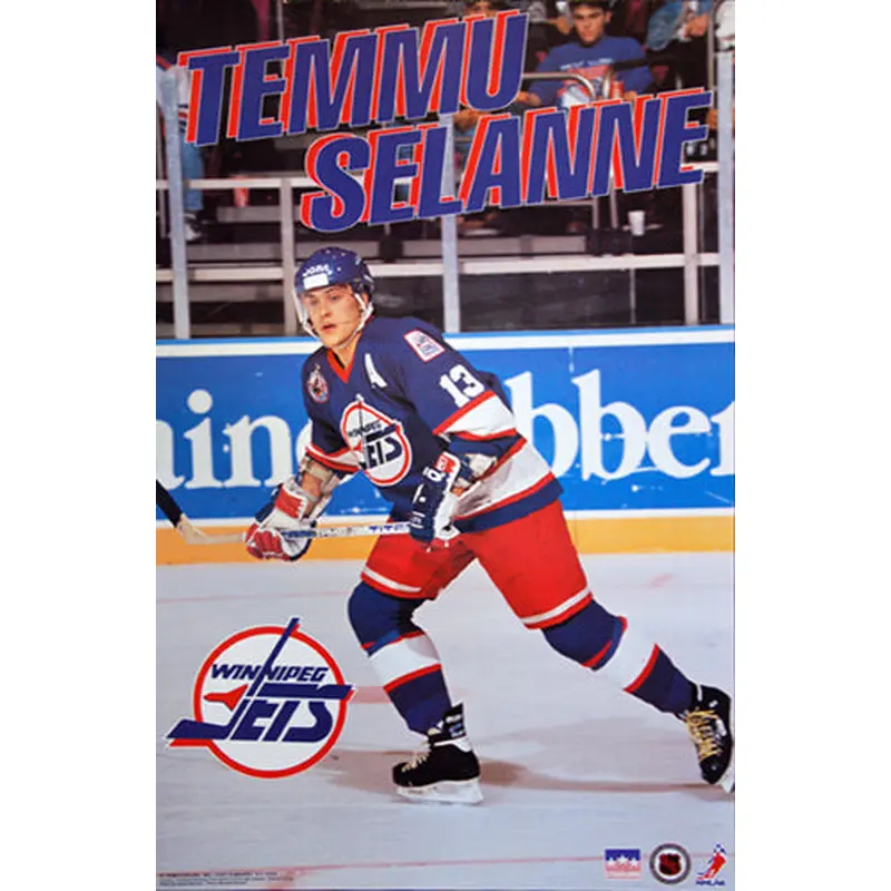 Teemu Selanne "Temmu" Winnipeg Jets NHL Hockey Action Poster - Starline 1993