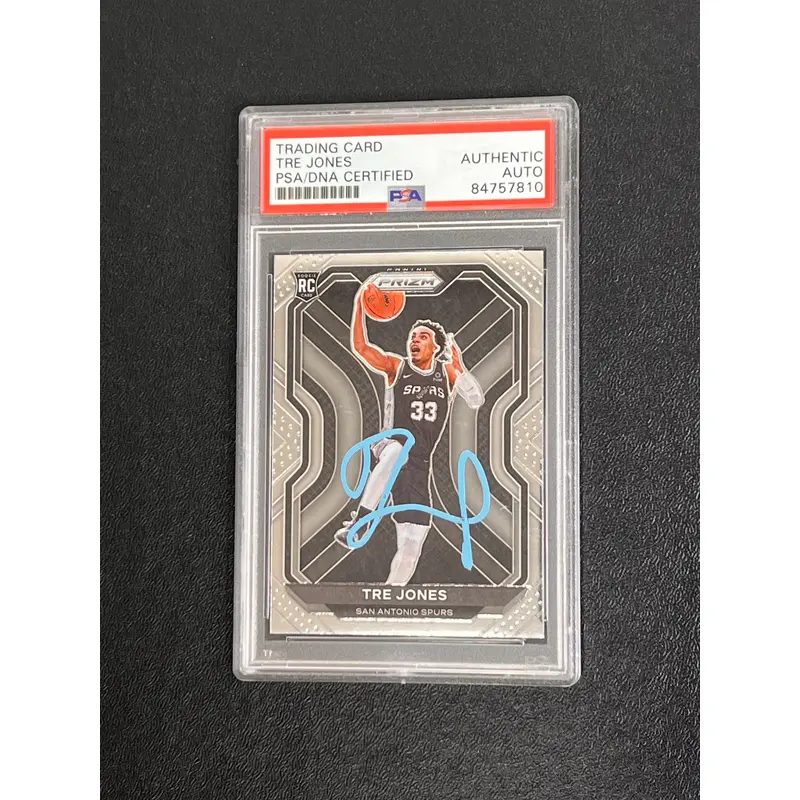 2020-21 Panini Prizm RC #291 Tre Jones Signed Card AUTO PSA/DNA Slabbed RC Spurs