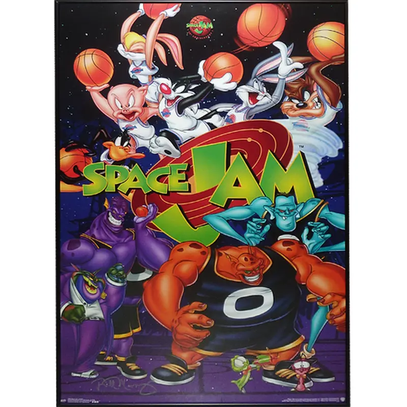 Bill Murray Autographed Space Jam Full-Size Deluxe Framed Movie Poster - JSA Letter