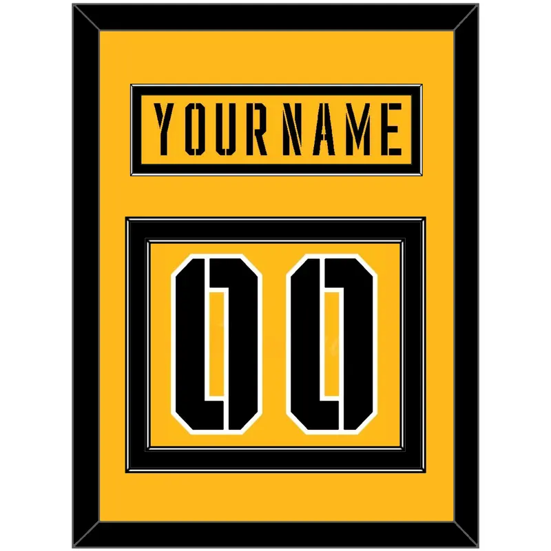 Pittsburgh Nameplate & Number (Back) - 2017 Stadium Series Gold - Double Mat 2