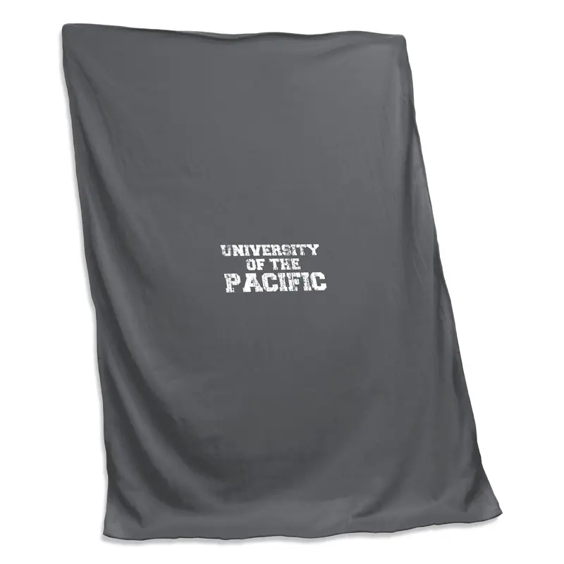 U of the Pacific Charcoal Sweatshirt Blanket (Screened)