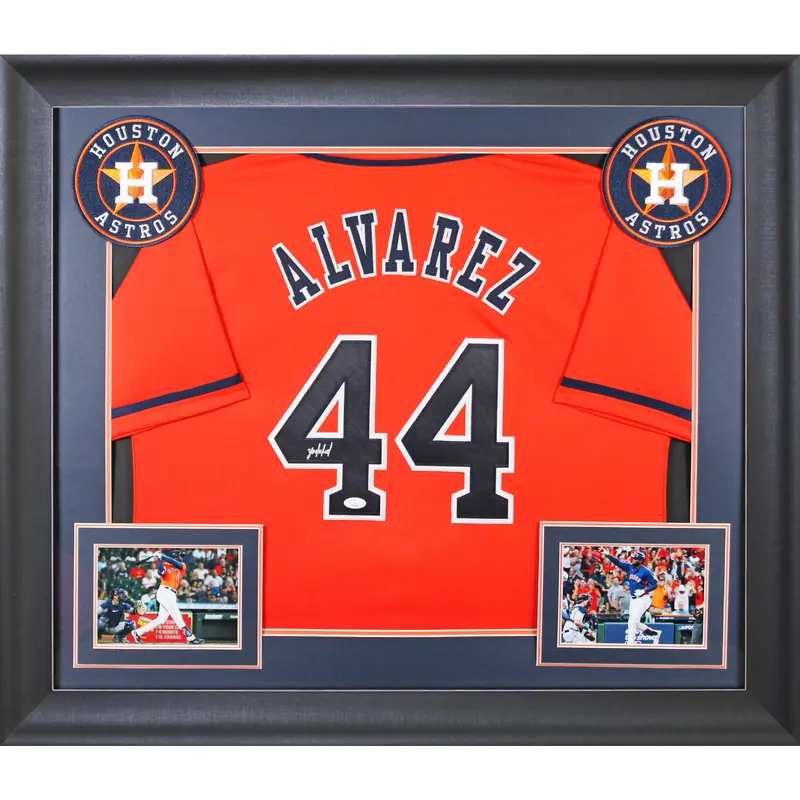 Yordan Alvarez Authentic Signed Orange Pro Style Framed Jersey Autographed JSA
