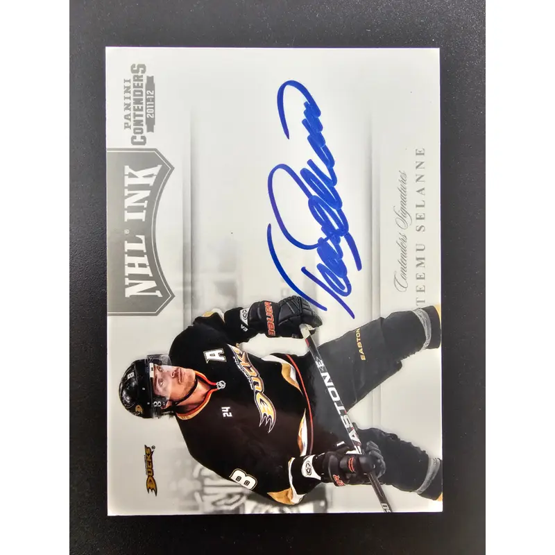 2011-12 Panini Playoff Contenders - NHL Ink - Teemu Selanne #1