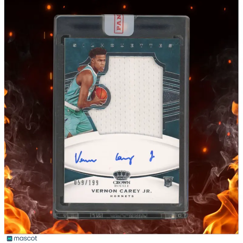 2020-21 Panini Crown Royale Vernon Carey Jr. Silhouettes Patch Rookie Auto