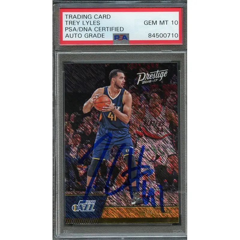 2016-17 Panini Prestige #131 Trey Lyles Signed AUTO 10 PSA Slabbed Jazz