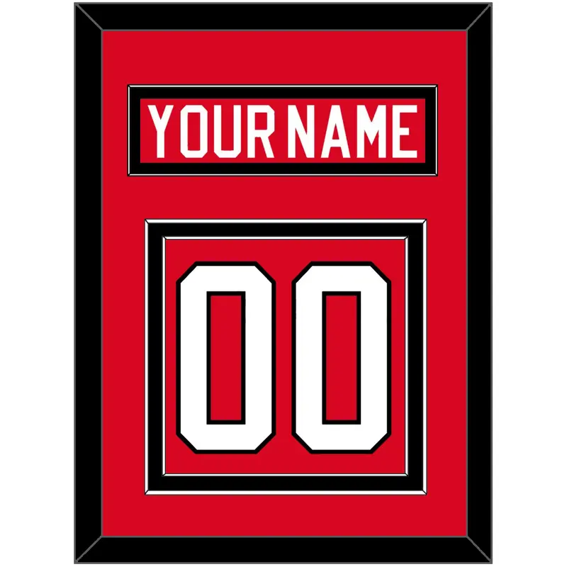 Canada Men's Hockey Nameplate & Number (Back) - 2010 Olympics Road Red - Double Mat 2