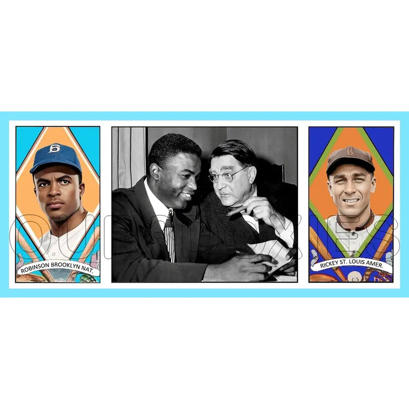 Jackie Robinson Branch Rickey 1912 Hassan Triple Folder Custom Card - 3644