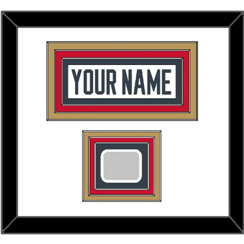 Vegas Nameplate & 2023 Stanley Cup Champions Patch - Road White - Triple Mat 2