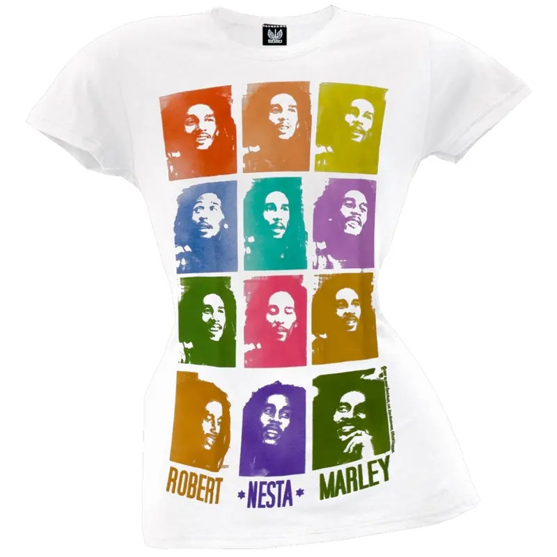 Bob Marley - Color Squares Juniors T-Shirt