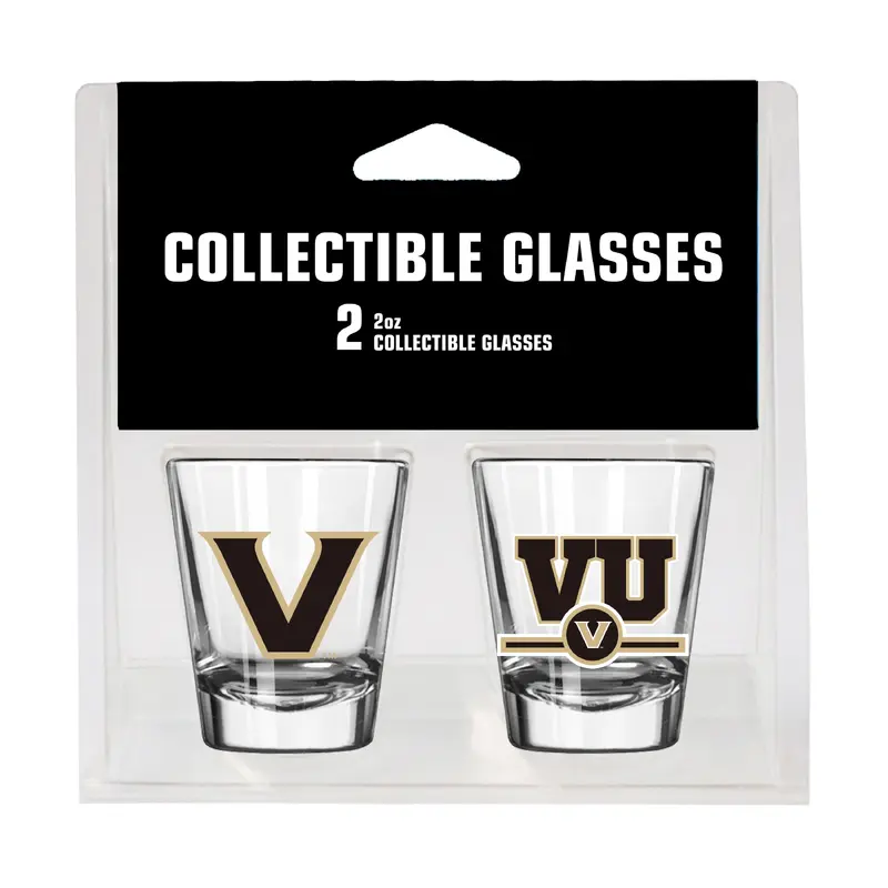 Vanderbilt Campus Colors 2oz Letterman Shot Glass 2 Pack