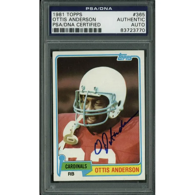 Cardinals Ottis Anderson Authentic Signed Card 1981 Topps #365 PSA/DNA Slabbed