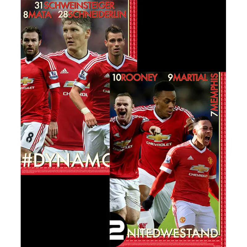 Manchester United "#DYNAMOS" EPL Soccer 6-Player 2-Poster Combo Set - Starz