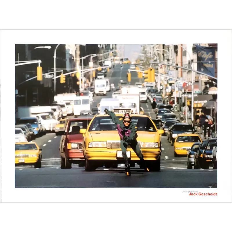 Rollerblading "Rush Hour" Inline Skating on Manhattan Streets Poster - Verkerke 1996