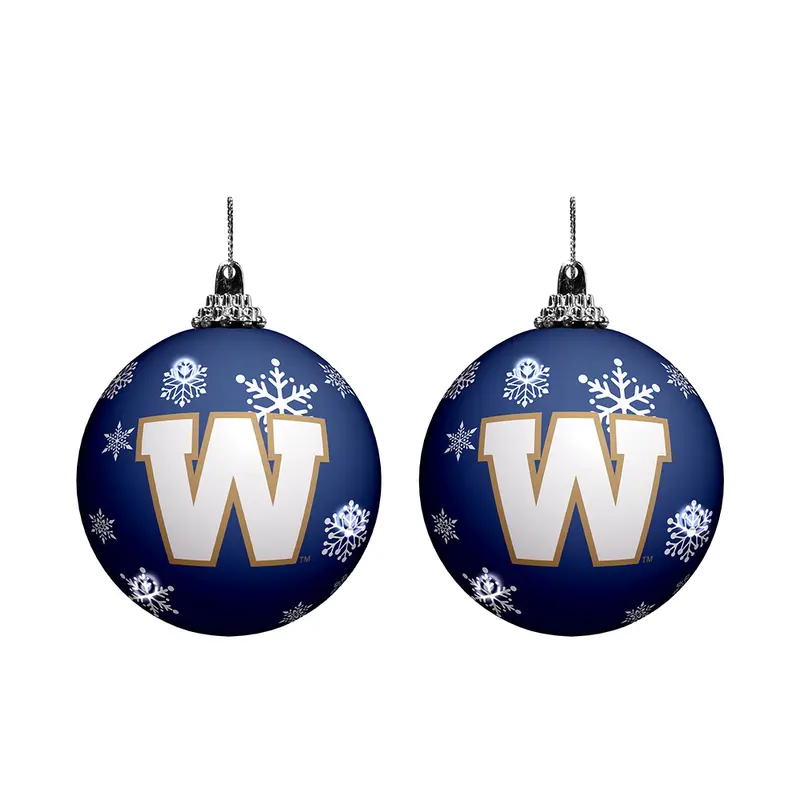 CFL Winnipeg Blue Bombers Light-Up Ornament 2-Pack