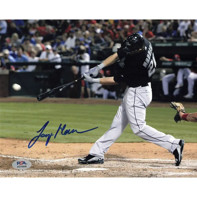LOGAN MORRISON Signed 8x10 Photo PSA/DNA Miami Marlins Autographed