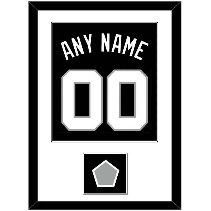 San Antonio Name & Numbers With Champions Patch - Road Black (1989-2002) - Single Mat 1