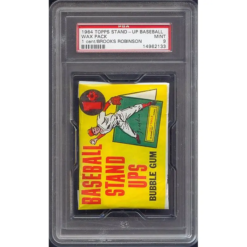 1964 Topps Baseball Stand Up Unopened 1 Cent Wax Pack PSA 9