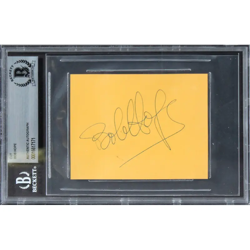 Bob Hope The Ghost Breakers Authentic Signed 3x4 Cut Signature BAS Slabbed