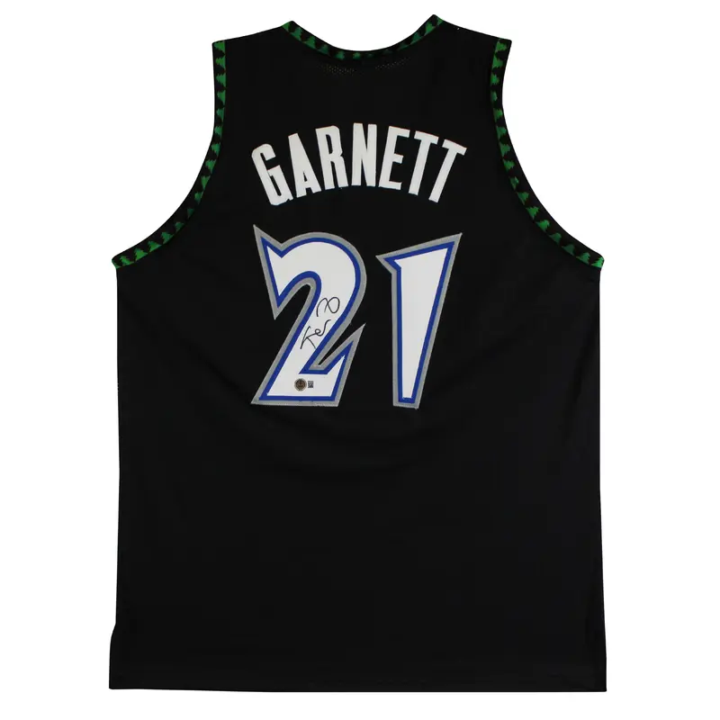 Kevin Garnett Authentic Signed Black Pro Style Jersey  BAS Witnessed