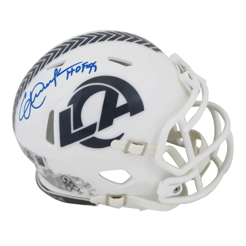 Rams Eric Dickerson "HOF 99" Signed STS III Speed Mini Helmet BAS Witnessed