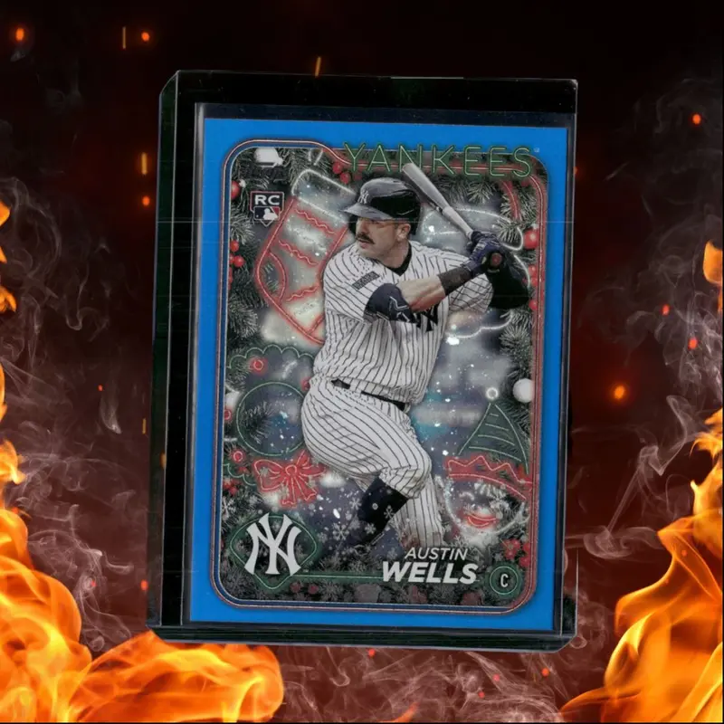 2024 Topps Holiday Austin Wells Blue Foil Rookie #H2