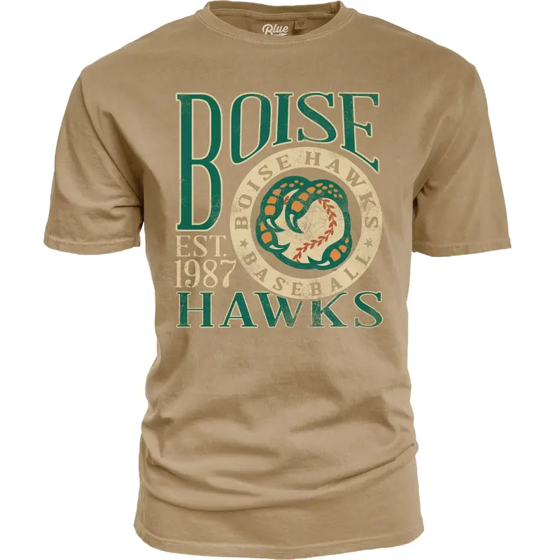 BOISE HAWKS FIRTS DIBS TEE, RUSSET BROWN