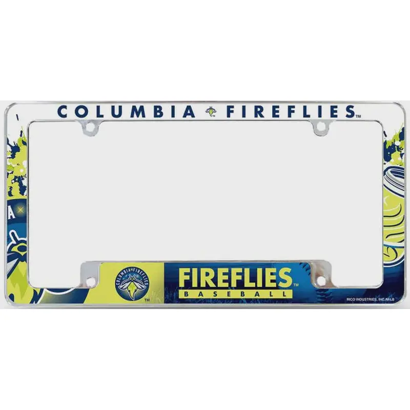 Fireflies Full Print Chrome License Plate Frame