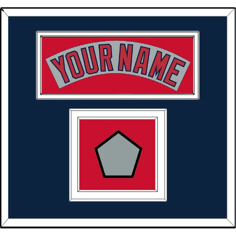 Boston Nameplate & World Series Jersey Patch - Road Gray (1990-2008) - Double Mat 4