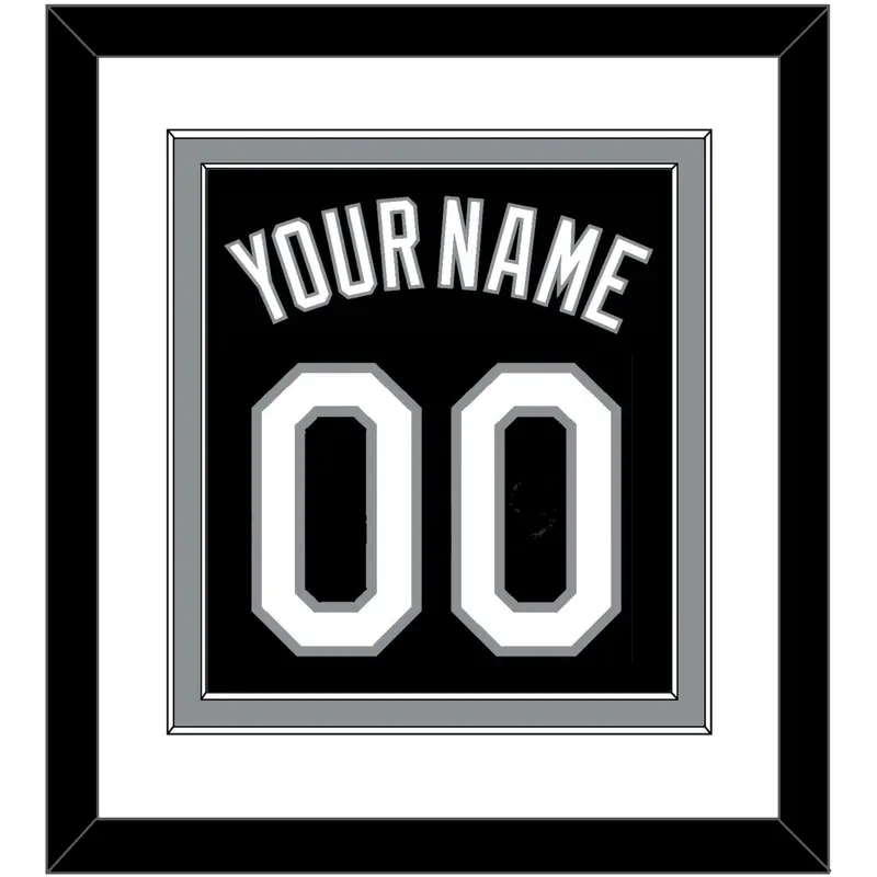 Chicago Name & Number - Alternate Black (1991-1992) - Double Mat 1