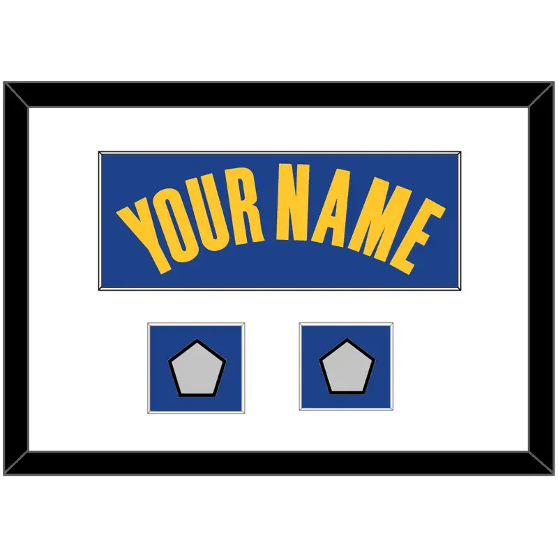 Golden State Name & 2 Champions Patches - Blue Icon - Single Mat 1