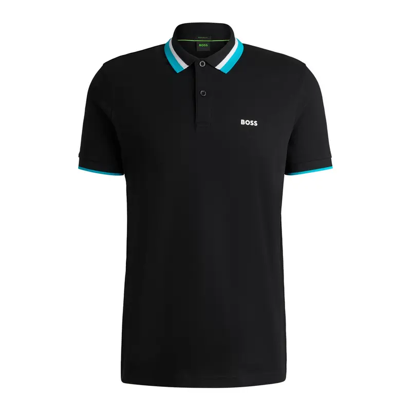 HUGO BOSS MENS POLO PADDY AP HERITAGE BLACK 50538101001